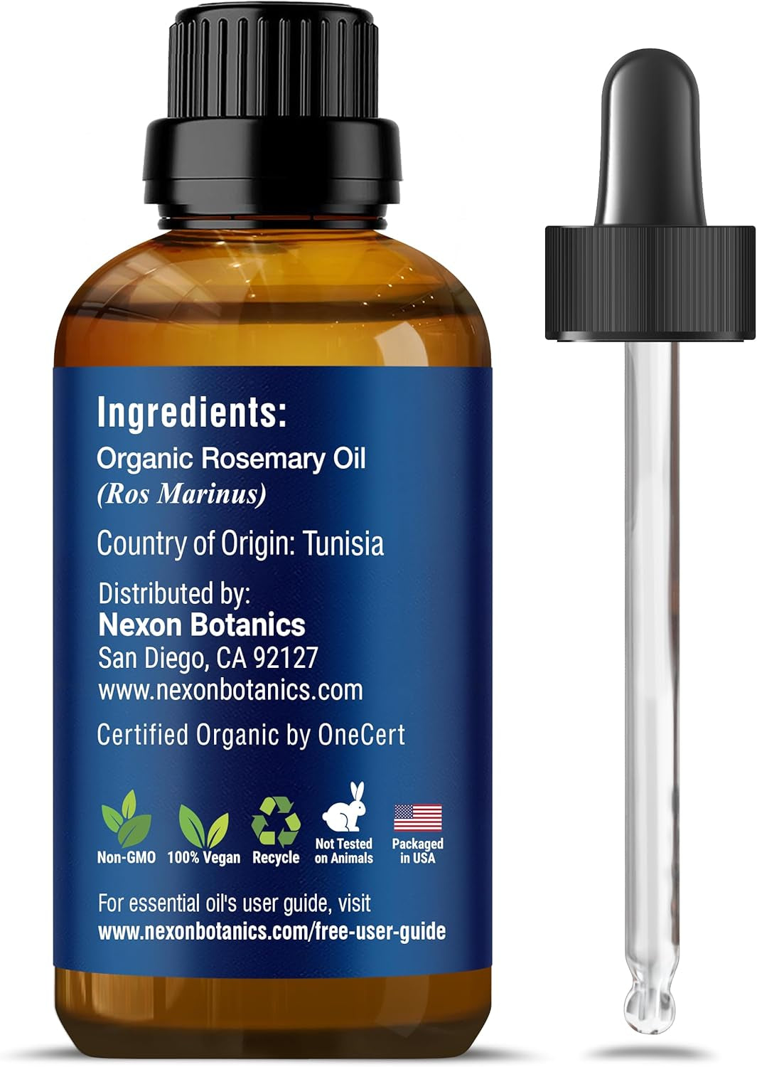 Organic Rosemary Essential Oil 30 Ml - Pure, Natural Oil for Aromatherapy, Skin, and Hair Growth - Aceite De Romero -