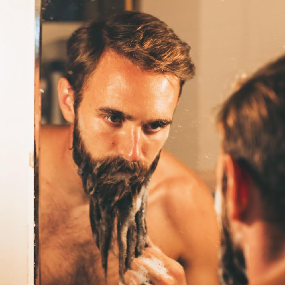 Beard Wash & Beard Conditioner Set with Green Tea for Men, Soften, Hydrates & Moisturizes - MADE in USA (Sandalwood)