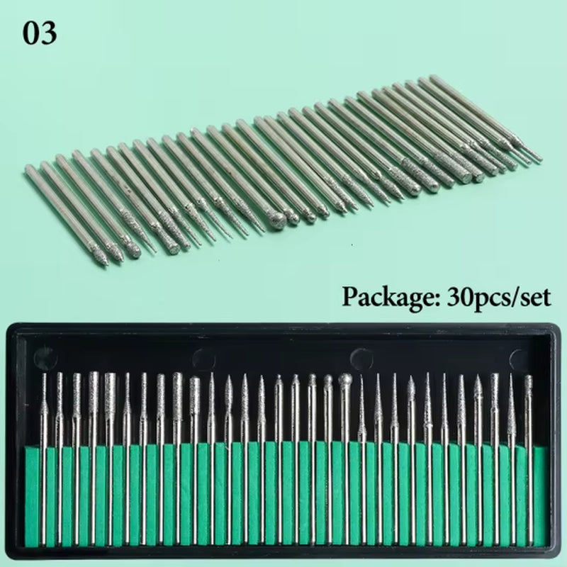 Nail Drill Bits Set Quartz Stone Diamond Wool Milling Cutter for Manicure Tools Grinding Sanding Sander Cuticle Pedicure File