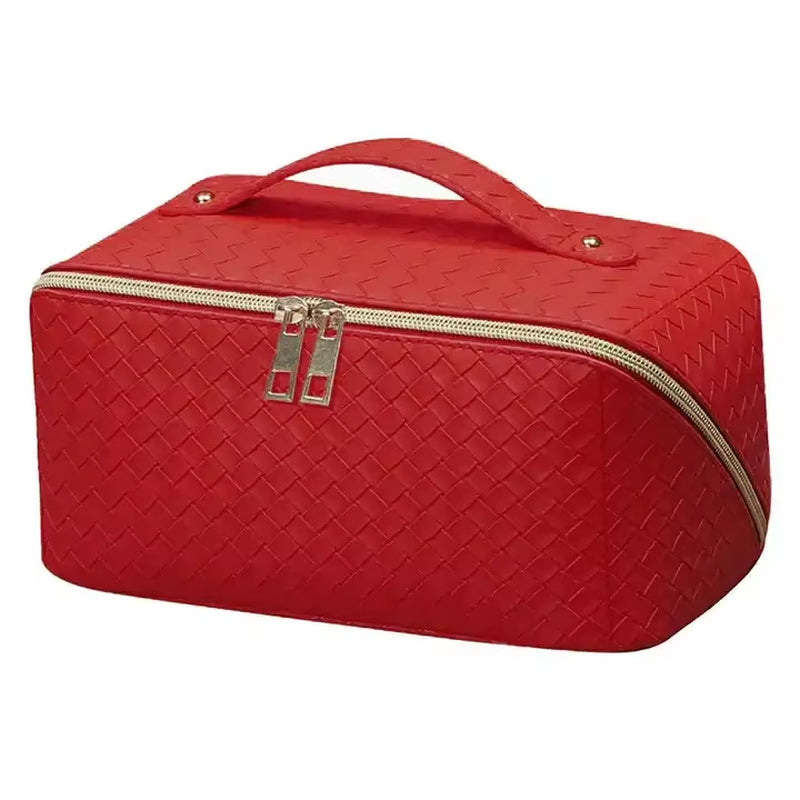 Travel Large Cosmetic Bag Luxury Women Lady Toiletry Women Makeup Bag Pouch Portable Leather Makeup Storage Bag
