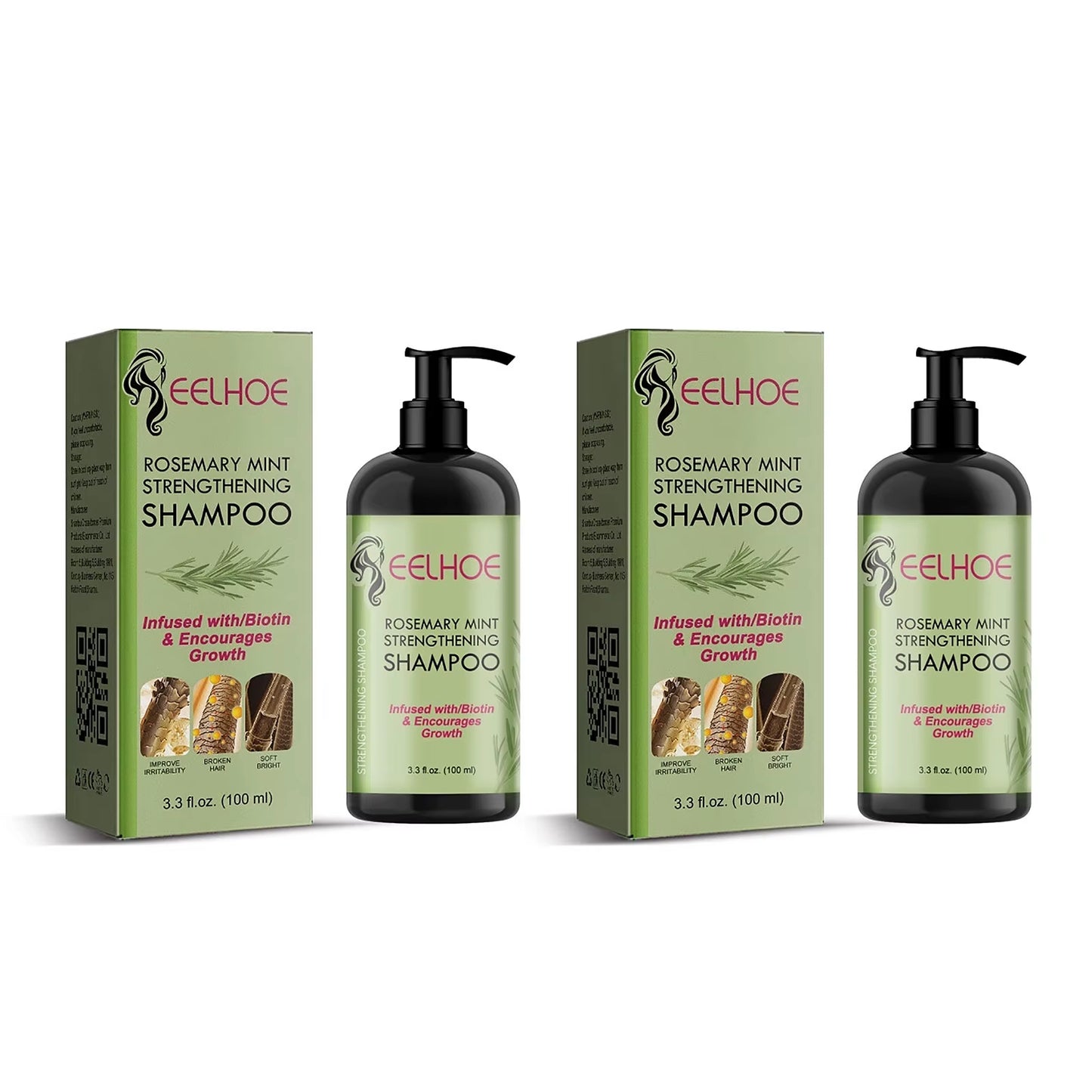 Rosemary Shampoo anti Frizz Smoothing Hair Nourishing Shampoo Oil Control Repair Damaged Hair Strengthening Shampoo 100Ml