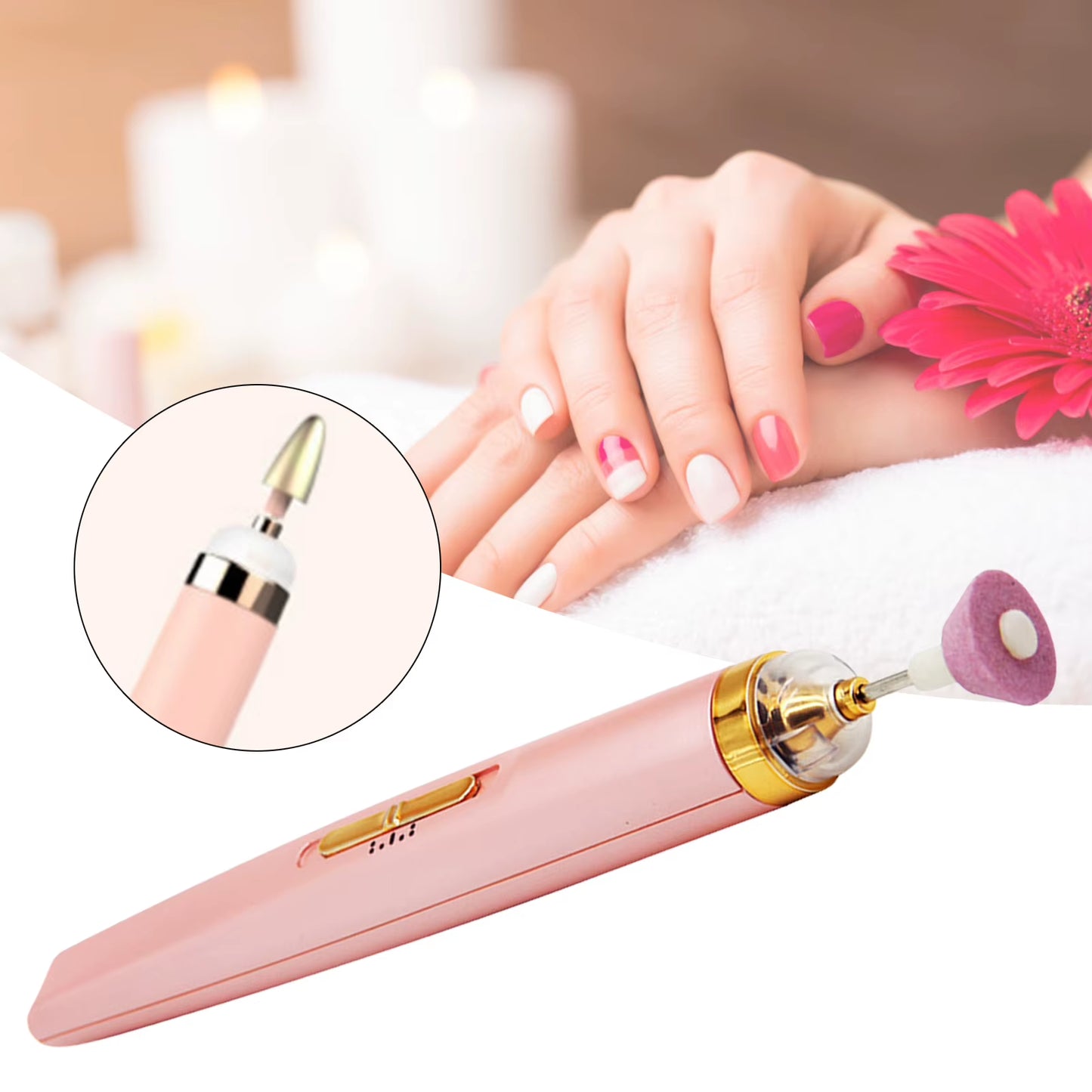 Usb Home Electric Nail Polisher Pen Rechargeable Portable Nail Grinder Low Noise Professional Manicure Pedicure Set