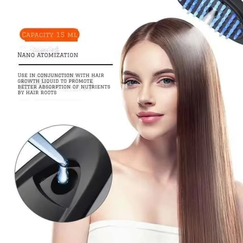 Electric LED Scalp Massage Comb Soft Scalp Head Fluid Brushes Head Massage Comb for Hair Growth Applicator