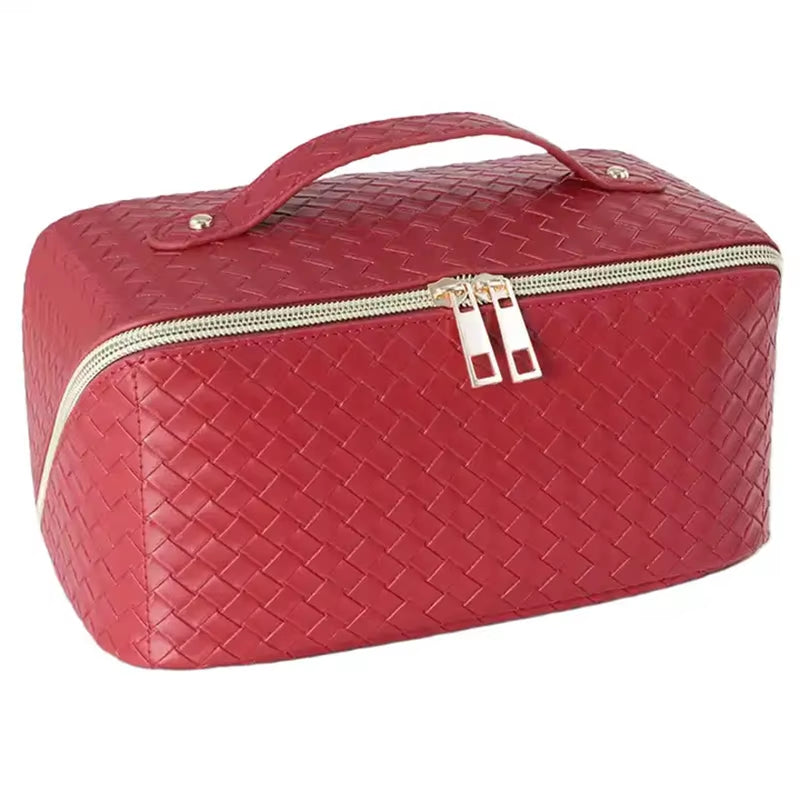 Travel Large Cosmetic Bag Luxury Women Lady Toiletry Women Makeup Bag Pouch Portable Leather Makeup Storage Bag