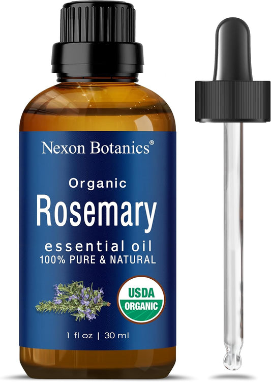 Organic Rosemary Essential Oil 30 Ml - Pure, Natural Oil for Aromatherapy, Skin, and Hair Growth - Aceite De Romero -