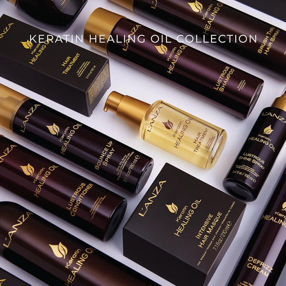 L'ANZA Keratin Healing Oil Lustrous Shampoo, Keratin Shampoo for Dry Damaged Hair, Boosts Shine, Strength and Hair Health, Repairing Damage and Prevents Frizz, Sulfate Free, Cruelty Free