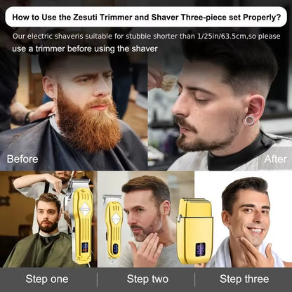 Hair Clippers for Men T-Blade Nose Hair Trimmer Foil Shavers for Men Barber Kit 4 in 1 Professional Men Hair Clippers