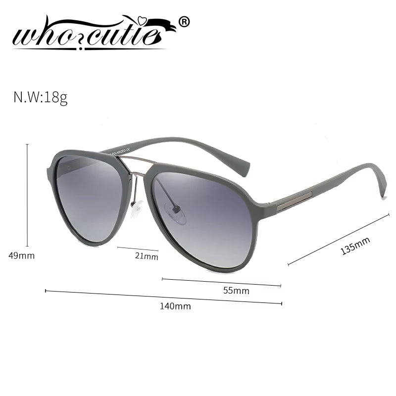 Ultralight TR90 Polarized Sunglasses Aviation Frame Men 2025 Brand Design Matte Black Fade Sun Glasses Driving Male Oculos S053