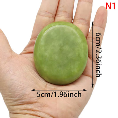 Natural Massage Stones Green Jade Stones Cold Rock for Spa Deep Tissue Massager