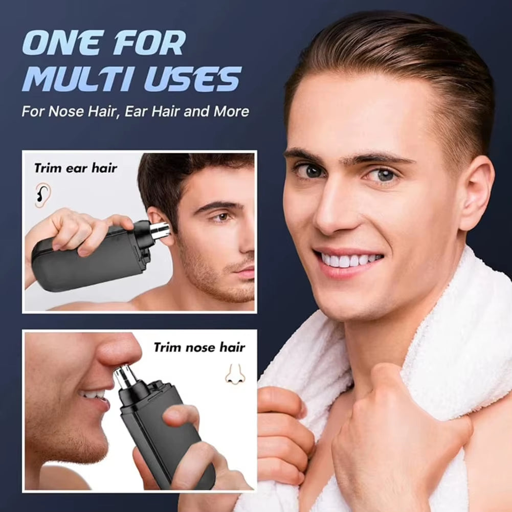 Electric Nose Hair Trimmer 7000 RPM Painless Nose Hair Clipper USB Charging Dual-Edge Blades Portable Men Mini Nose Hair Trimmer