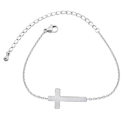 Jesus Cross Charm Bracelets for Women Men Jewelry Stainless Steel Chain Pulseras Christian Crucifix Bileklik Bracelet Homme