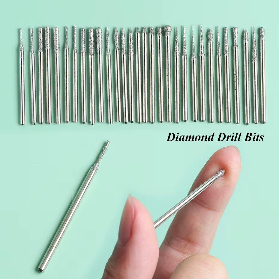 Nail Drill Bits Set Quartz Stone Diamond Wool Milling Cutter for Manicure Tools Grinding Sanding Sander Cuticle Pedicure File