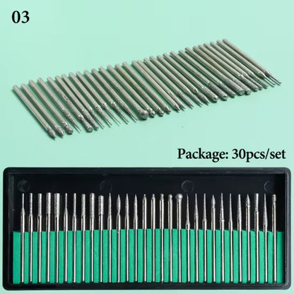 Nail Drill Bits Set Quartz Stone Diamond Wool Milling Cutter for Manicure Tools Grinding Sanding Sander Cuticle Pedicure File