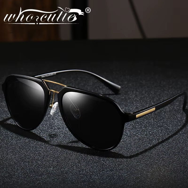 Ultralight TR90 Polarized Sunglasses Aviation Frame Men 2025 Brand Design Matte Black Fade Sun Glasses Driving Male Oculos S053