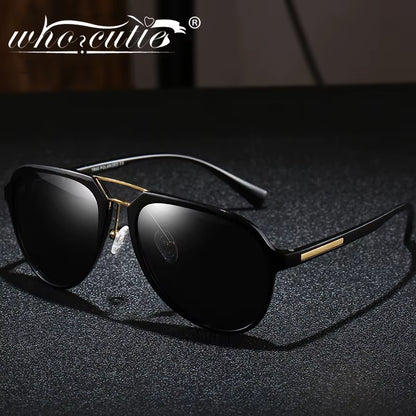 Ultralight TR90 Polarized Sunglasses Aviation Frame Men 2025 Brand Design Matte Black Fade Sun Glasses Driving Male Oculos S053
