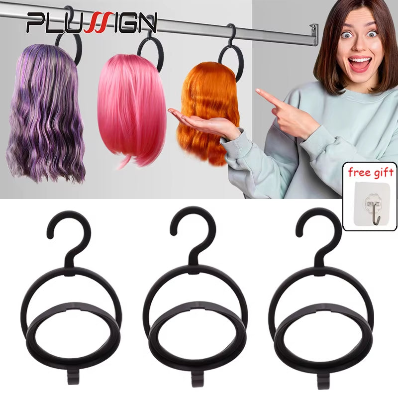 Hanging Wig Stand for Wigs White Black Wig Hanger for Multiple Wigs Durable Wig Holder for Salon Display Wall Wig Stand Holder