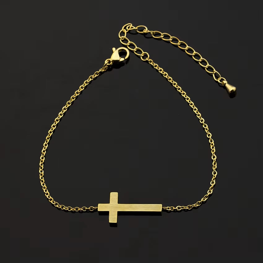 Jesus Cross Charm Bracelets for Women Men Jewelry Stainless Steel Chain Pulseras Christian Crucifix Bileklik Bracelet Homme