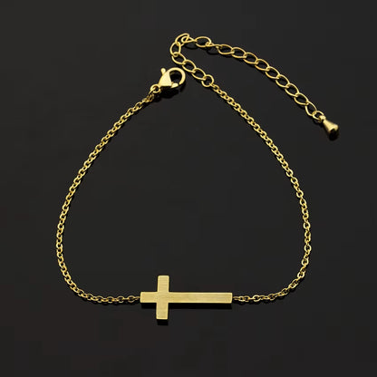 Jesus Cross Charm Bracelets for Women Men Jewelry Stainless Steel Chain Pulseras Christian Crucifix Bileklik Bracelet Homme