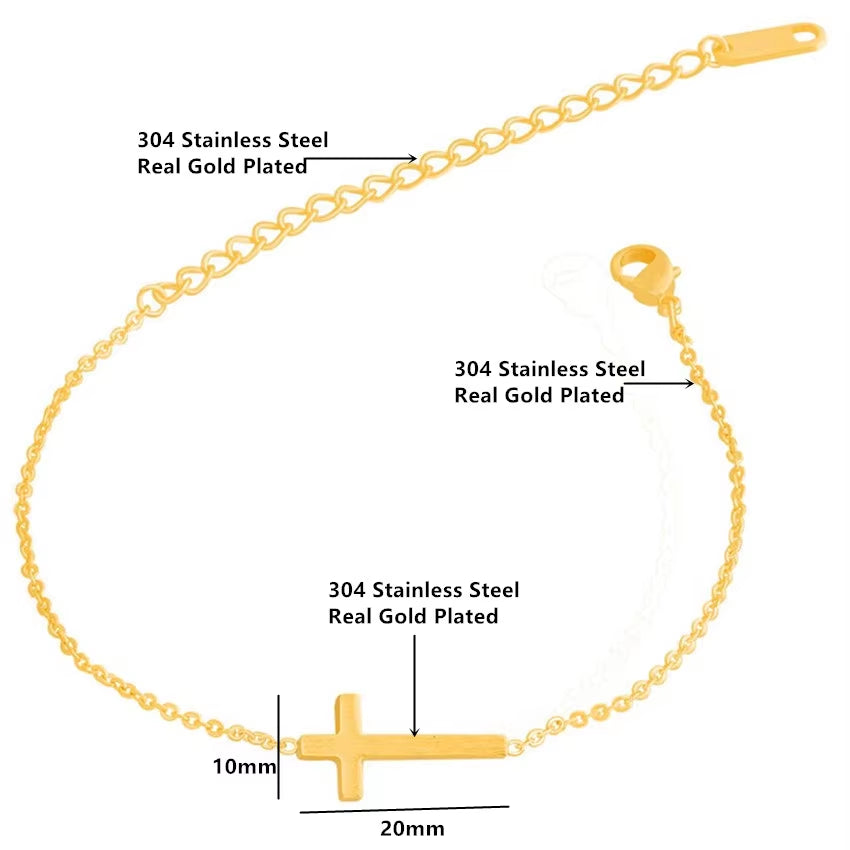 Jesus Cross Charm Bracelets for Women Men Jewelry Stainless Steel Chain Pulseras Christian Crucifix Bileklik Bracelet Homme