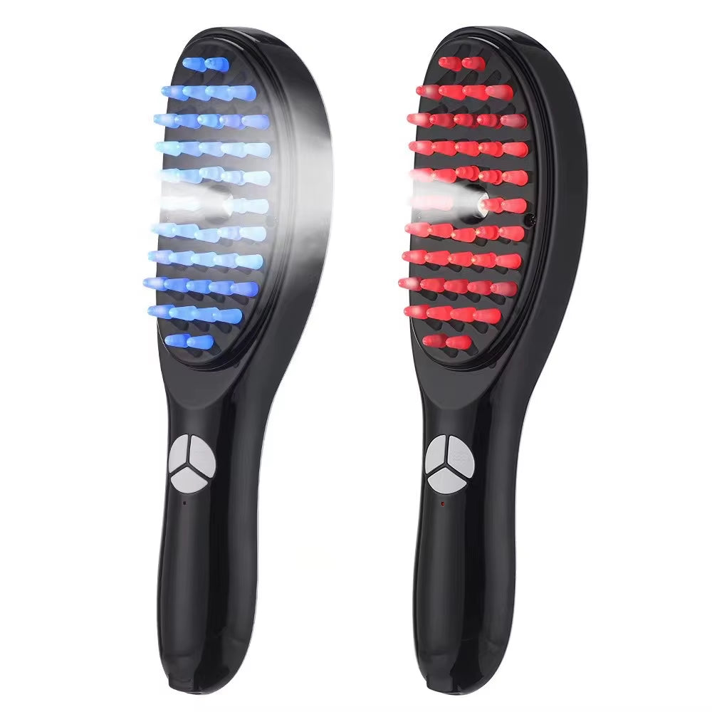 Electric LED Scalp Massage Comb Soft Scalp Head Fluid Brushes Head Massage Comb for Hair Growth Applicator