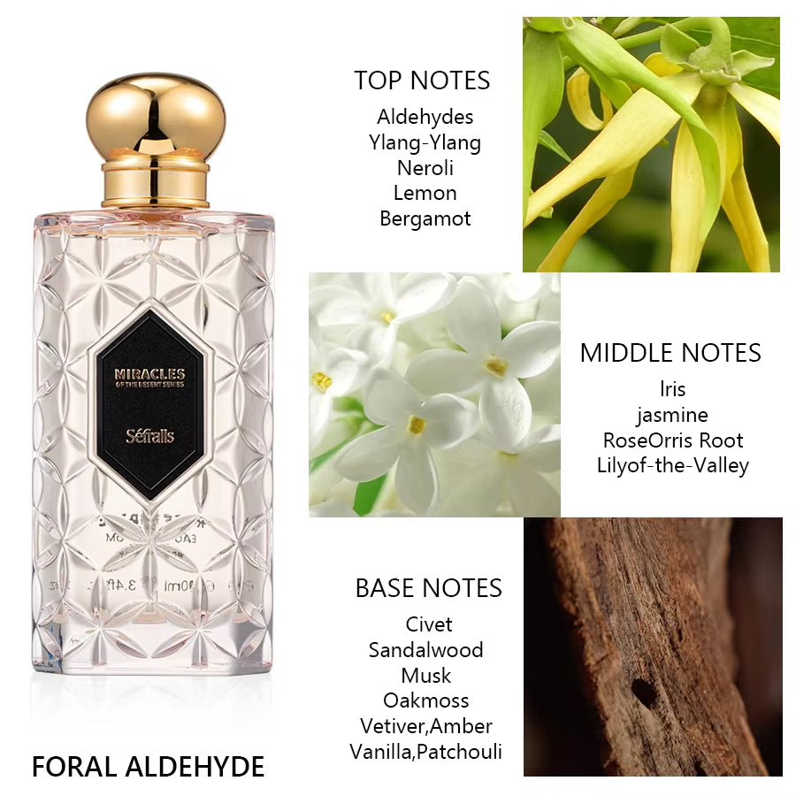 Séfralls ROSE MIRAGE PERFUME FLORAL FRAGRANCE 100Ml/3.4Fl.Oz Luxury Perfume,Long-Lasting Floral Rose Fragrance, Cologne