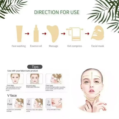 Portable Natural Resin Gua Sha Scraper Board Rose Quartz Scraper Face Lifting Anti-Wrinkle Massage Board Body Beauty Spa Massage