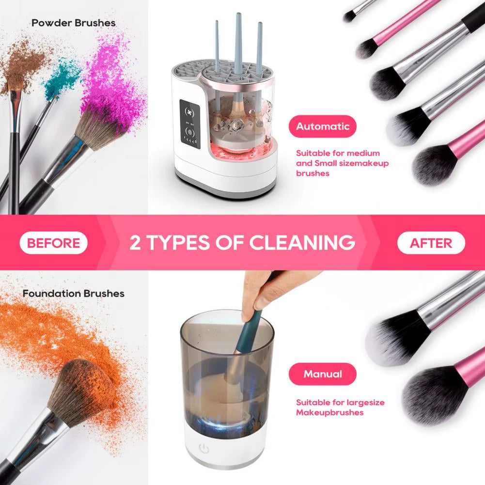 Electric Makeup Brush Cleaner USB Automatic Cosmetic Brush Cleaning Machine Multifunction Beauty Brush Dryer Washing Tools