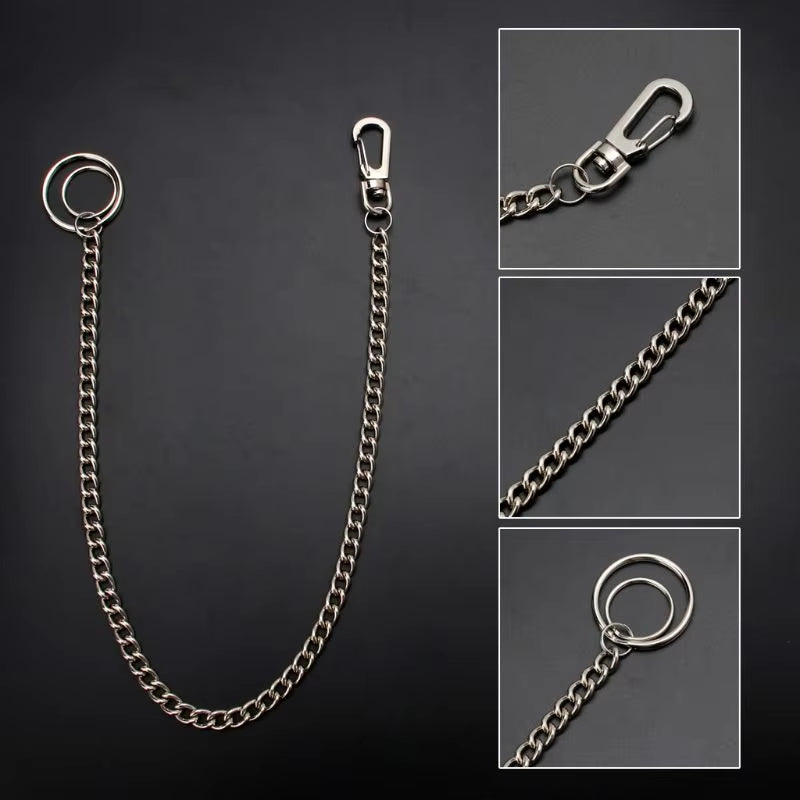 Hip Hop Pants Chain Secure Travel Wallet Chain Heavy Duty Jeans Link Coil Leash