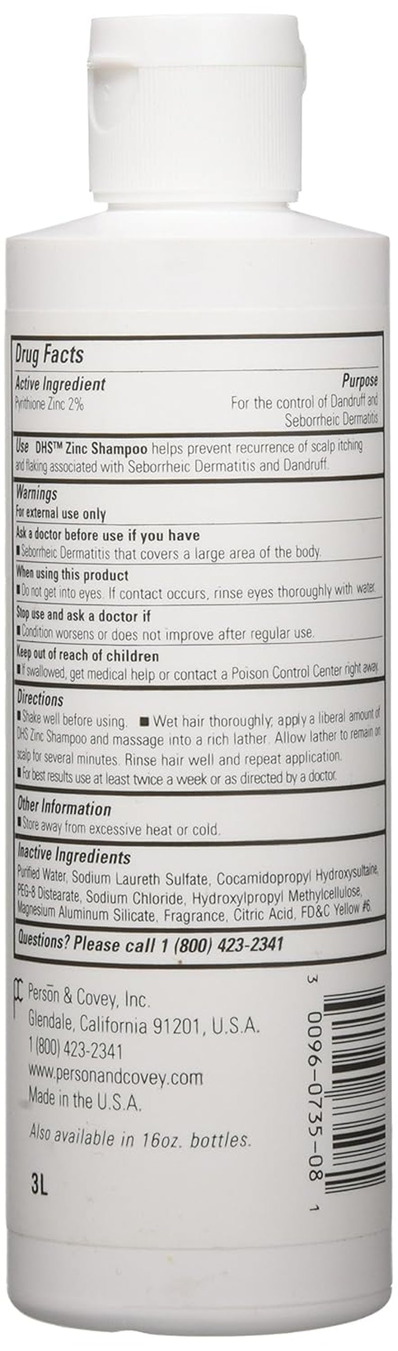 Zinc Shampoo 8 Oz (-3798)