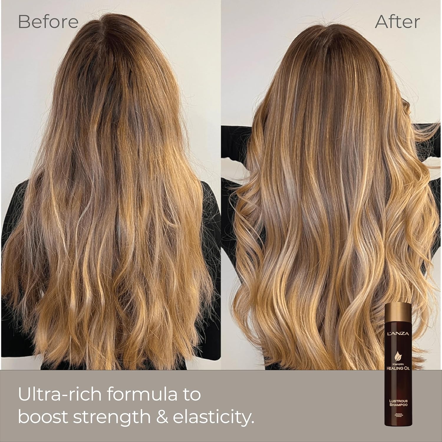 L'ANZA Keratin Healing Oil Lustrous Shampoo, Keratin Shampoo for Dry Damaged Hair, Boosts Shine, Strength and Hair Health, Repairing Damage and Prevents Frizz, Sulfate Free, Cruelty Free
