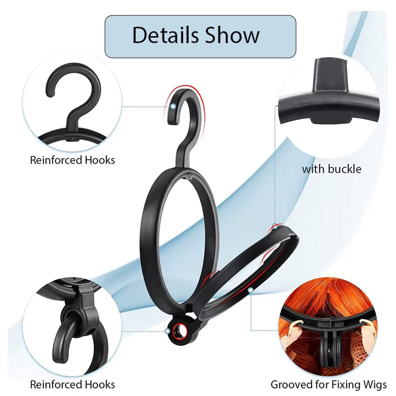 Hanging Wig Stand for Wigs White Black Wig Hanger for Multiple Wigs Durable Wig Holder for Salon Display Wall Wig Stand Holder
