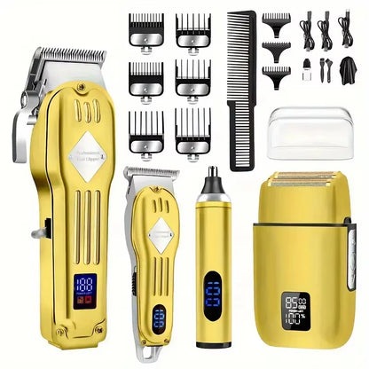 Hair Clippers for Men T-Blade Nose Hair Trimmer Foil Shavers for Men Barber Kit 4 in 1 Professional Men Hair Clippers