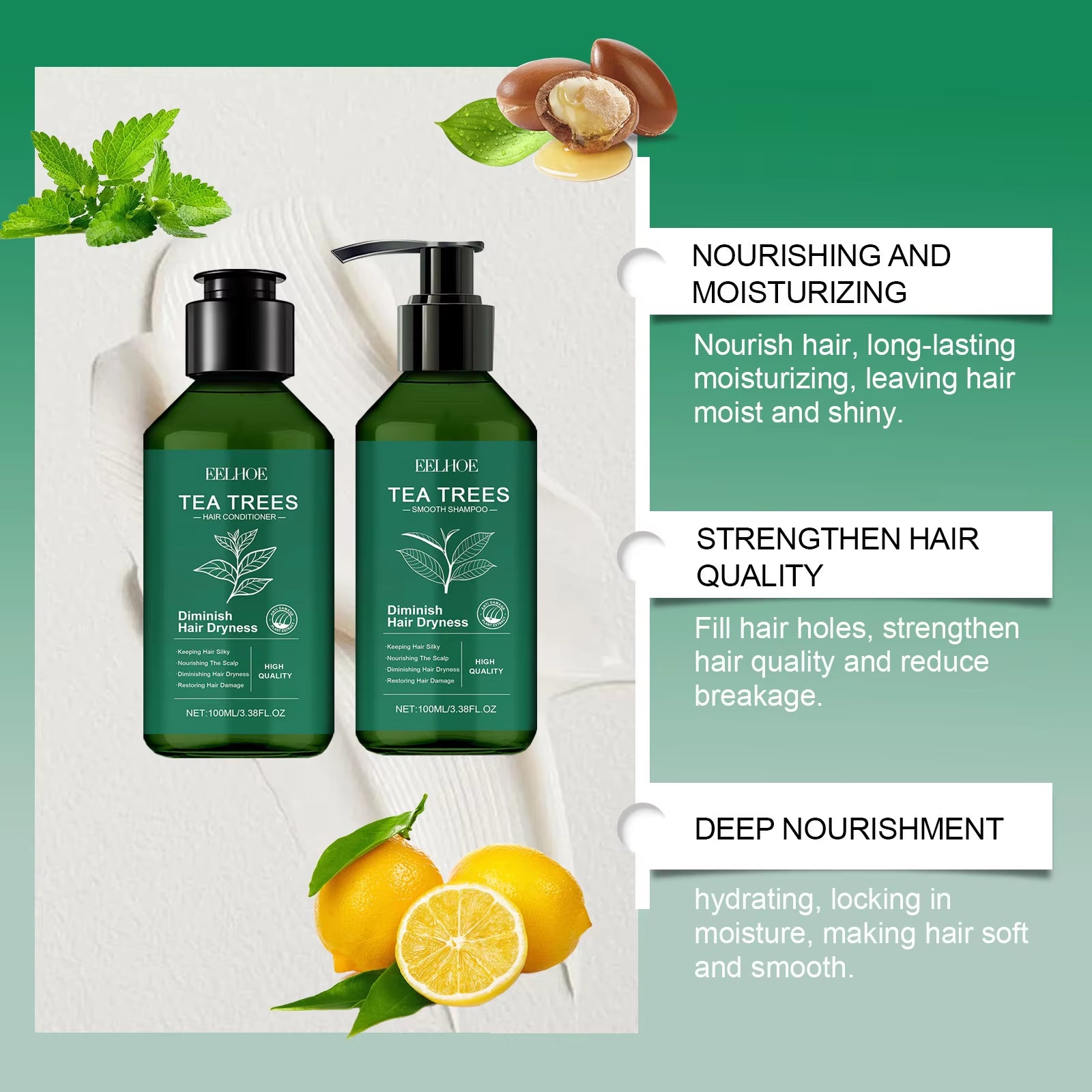 Shampoo with Collagen Hair Treatment Deep Repair Conditioning anti Breakage Hair Scalp Care Purifying Shampoo for Keratin 100Ml