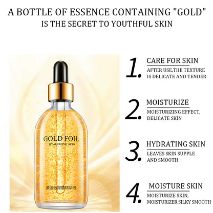 100Ml 24K Gold Hyaluronic Acid Nicotinamide Face Serum Facial Moist Collagen Essence Smoothes Wrinkles Skin Care Serum