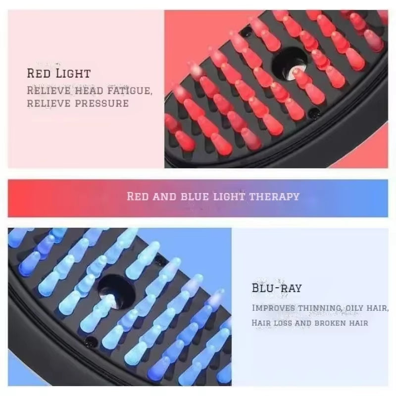 Electric LED Scalp Massage Comb Soft Scalp Head Fluid Brushes Head Massage Comb for Hair Growth Applicator