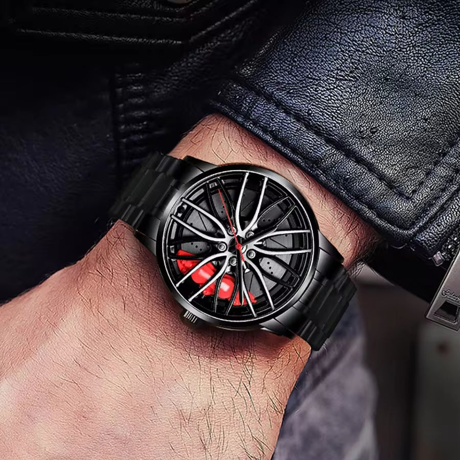 New Watches Men Sports Car Men Watches Quartz Waterproof Sport Rim Hub Wheel Wristwatch Car Quartz Men'S Watches Man Watch