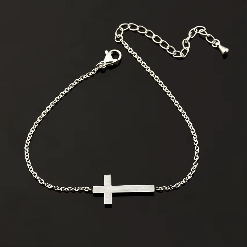 Jesus Cross Charm Bracelets for Women Men Jewelry Stainless Steel Chain Pulseras Christian Crucifix Bileklik Bracelet Homme