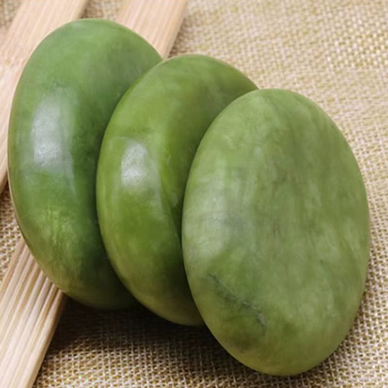 Natural Massage Stones Green Jade Stones Cold Rock for Spa Deep Tissue Massager