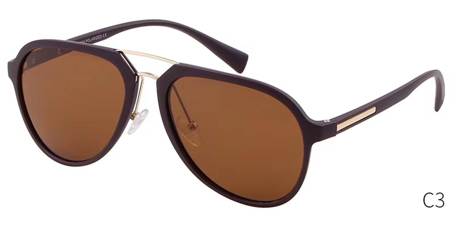 Ultralight TR90 Polarized Sunglasses Aviation Frame Men 2025 Brand Design Matte Black Fade Sun Glasses Driving Male Oculos S053