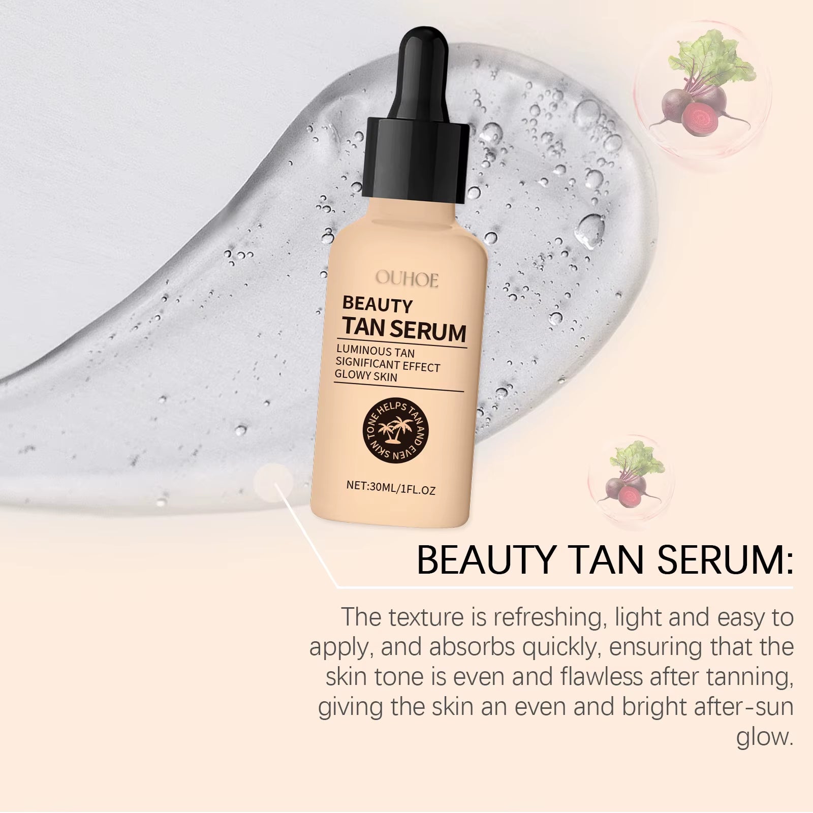 Facial Tanning Serum Liquid Dark Bronzer Blackening Moisturizing Repair Last Summer Beach Outdoor Sunbathing Body Tanner Product