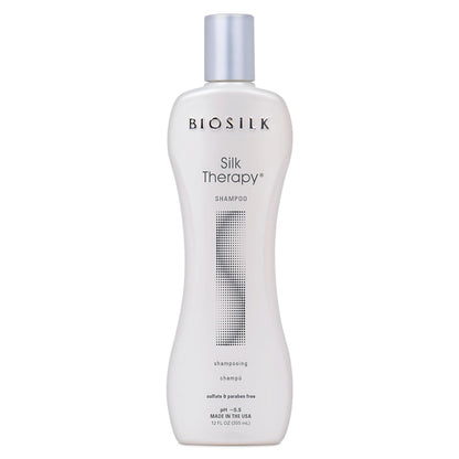 Silk Therapy Shampoo, Gentle Hair Cleanser Delivers Healthy & Shiny Hair, Great for All Hair Types, Sulfate, Paraben, & Cruelty-Free, 12 Oz
