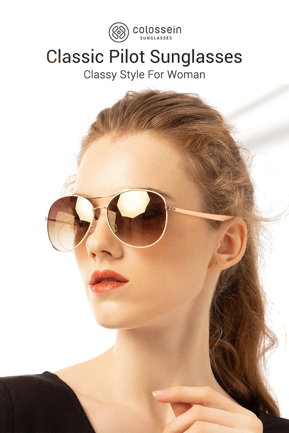Luxury Vintage Sunglasses – Ultralight Gold Frame UV400 Eyewear for Men & Women