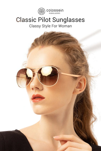 Luxury Vintage Sunglasses – Ultralight Gold Frame UV400 Eyewear for Men & Women