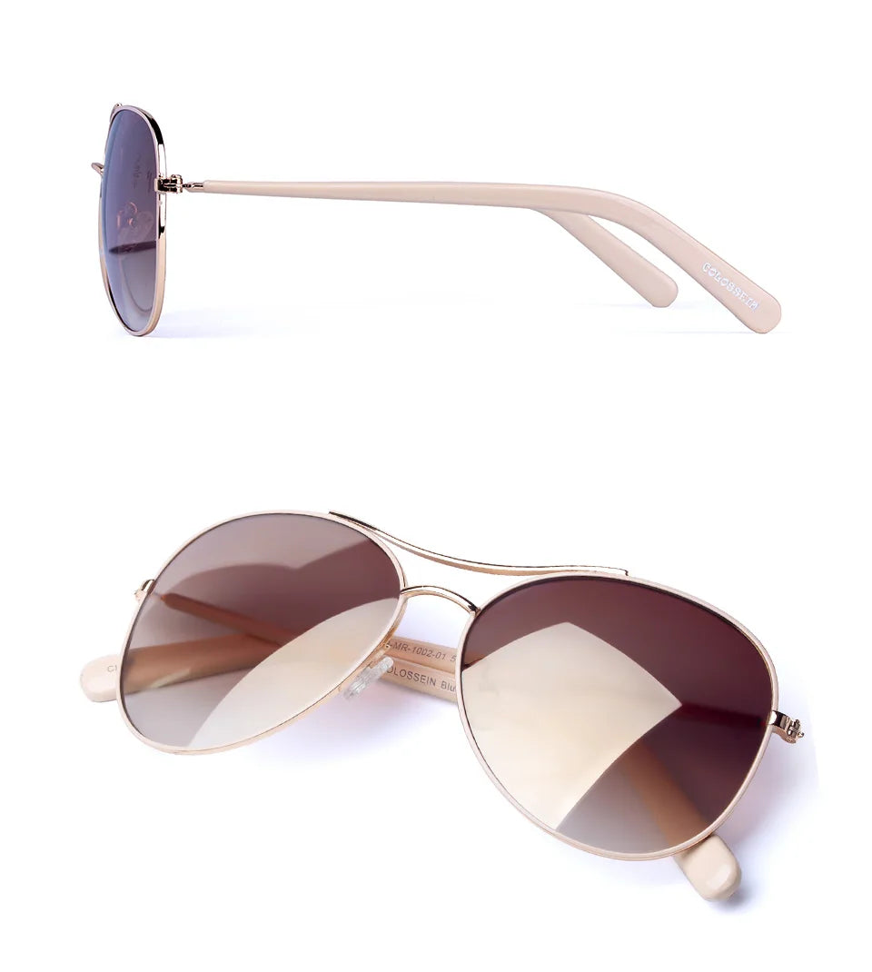 Luxury Vintage Sunglasses – Ultralight Gold Frame UV400 Eyewear for Men & Women