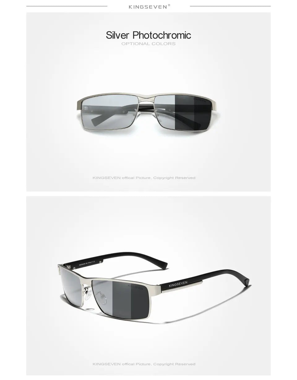 Photochromic Polarized Sunglasses by KINGSEVEN – Men’s Chameleon Pilot Eyewear for Driving