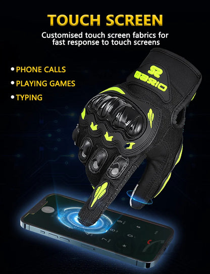 Summer Full-Finger Motorcycle Gloves – Breathable, Non-Slip, Touchscreen-Ready