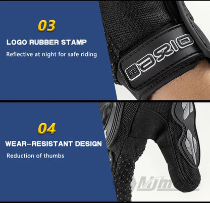 Summer Full-Finger Motorcycle Gloves – Breathable, Non-Slip, Touchscreen-Ready