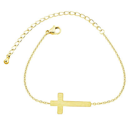 Jesus Cross Charm Bracelets for Women Men Jewelry Stainless Steel Chain Pulseras Christian Crucifix Bileklik Bracelet Homme