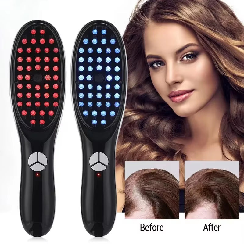 Electric LED Scalp Massage Comb Soft Scalp Head Fluid Brushes Head Massage Comb for Hair Growth Applicator