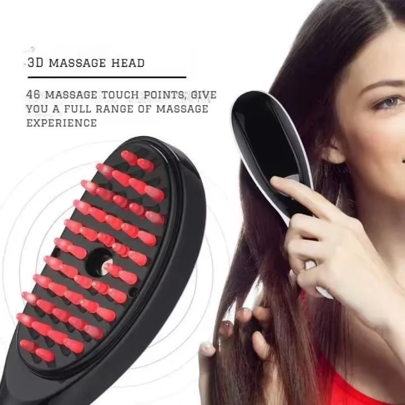 Electric LED Scalp Massage Comb Soft Scalp Head Fluid Brushes Head Massage Comb for Hair Growth Applicator